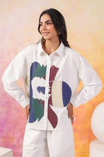 Elina White Cotton Co-ord Set