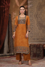 Riva Rust Muslin Kurta Set With Dupatta