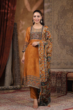 Riva Rust Muslin Kurta Set With Dupatta