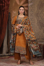 Riva Rust Muslin Kurta Set With Dupatta