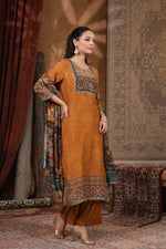 Riva Rust Muslin Kurta Set With Dupatta