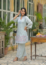 Riddhima Floral Embroidered Cotton Co-ord Set
