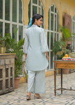 Riddhima Floral Embroidered Cotton Co-ord Set