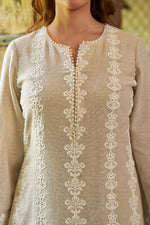 Kavya Beige Jute Farshi Suit Set with Dupatta