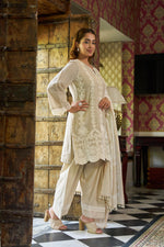 Kavya Beige Jute Farshi Suit Set with Dupatta