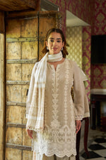 Kavya Beige Jute Farshi Suit Set with Dupatta