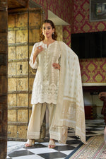 Kavya Beige Jute Farshi Suit Set with Dupatta