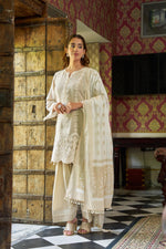 Kavya Beige Jute Farshi Suit Set with Dupatta