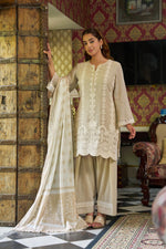 Kavya Beige Jute Farshi Suit Set with Dupatta