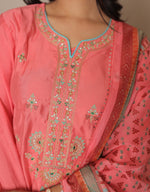 Niharika Pink Embellished Kurta Set with Dupatta